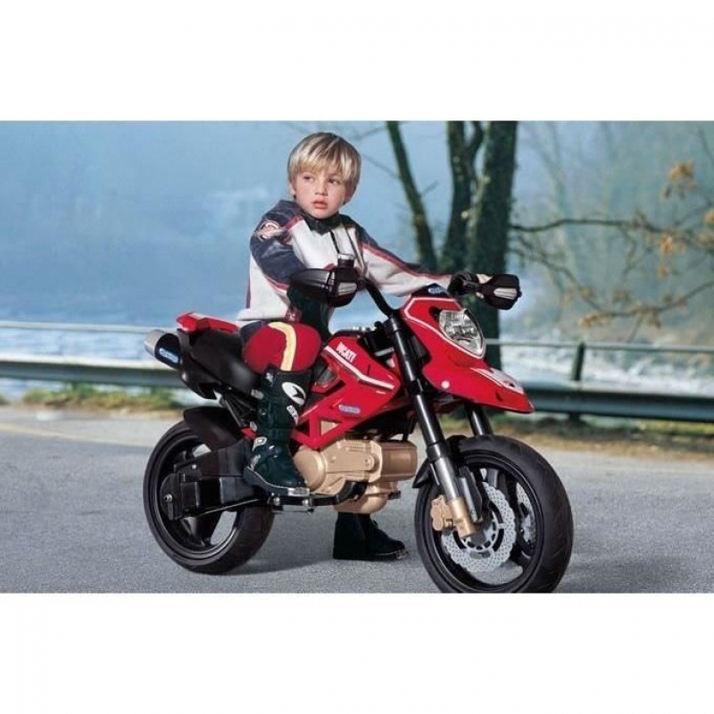 Photo DUCATI Moto electrique enfant Hypermotard 12 volts avec Klaxon